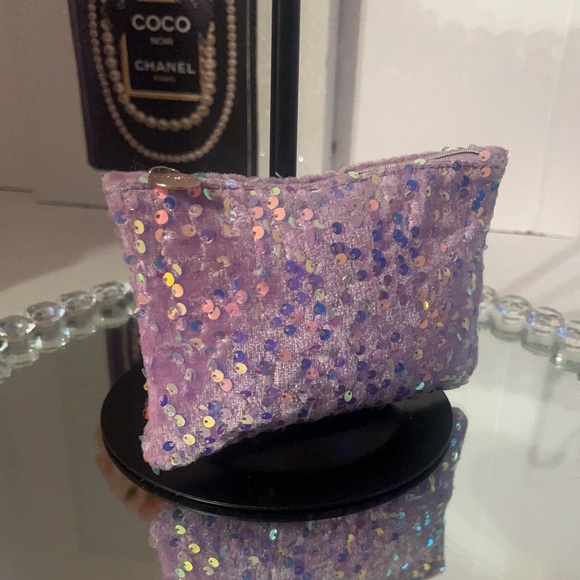 Ipsy Purple Sequin Cosmetic Bag - Picture 4 of 6